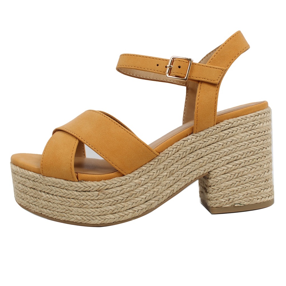 Mango Criss Cross Ankle Strap Espadrille Platform - Picture 2 of 6